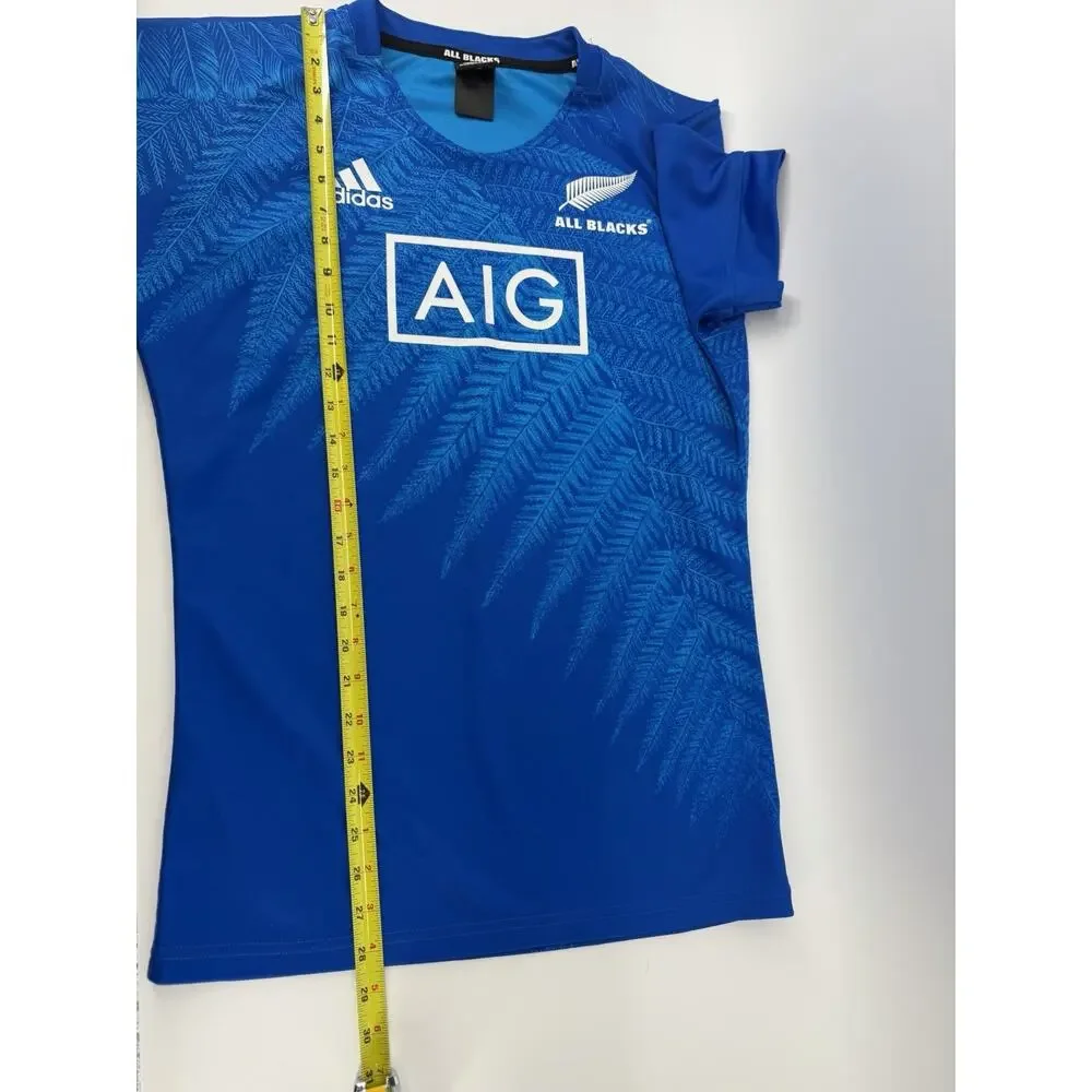 Adidas New Zealand Rugby Jersey Mens M Blue AIG Performance Shirt